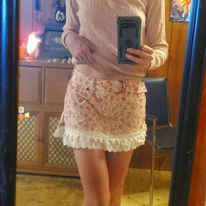 Pink flower hand altered skort by abercrombie.